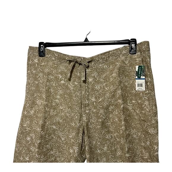 Cubavera Shorts Mens XLarge Beige Linen Blend Flat Front Tropical Leaf Print NWT - Picture 4 of 11